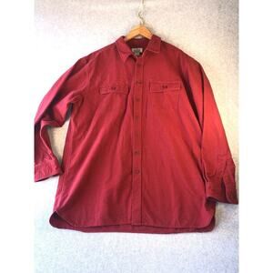 LL Bean Chamois Flannel Shirt Mens XXL Tall Heavy Cotton Long Sleeve Outdoor